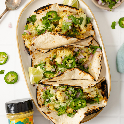Cauliflower Tacos with Avocado Crema