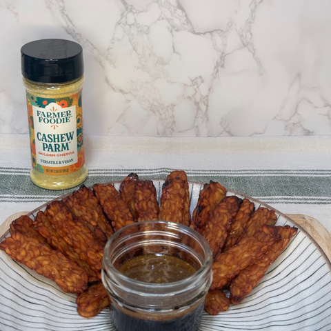 Golden Chedda Tempeh Bacon